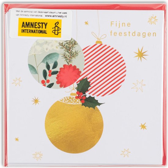 Amnesty International Kerstballen Kerstkaarten 3 Pakjes 8 Delig