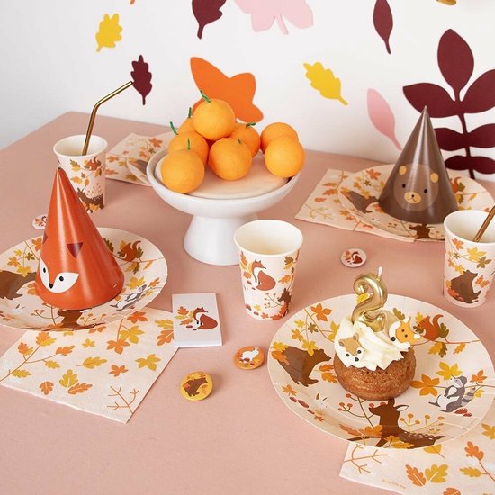 Foto: Papieren servetten herfst 20st bladeren oranje winter halloween