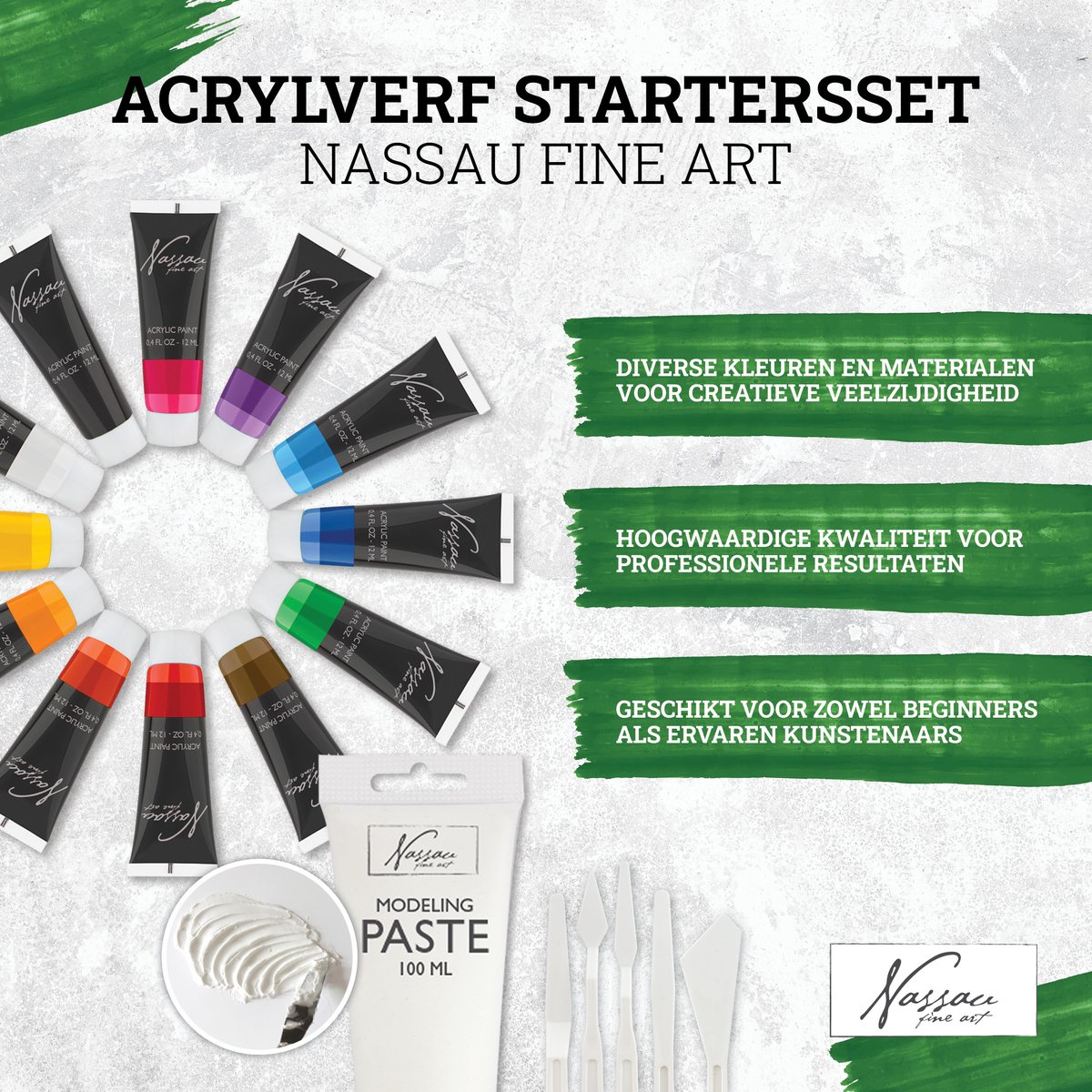 Acrylverf Set 38pcs - Starterset - Acrylverf - Penselen - Canvasdoeken - Modelleerpasta - Paletmessen - Acrylverf Marker Zwart - Geschikt voor hobbyartiest en ervaren kunstenaar — afbeelding 9