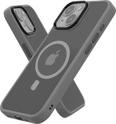 IYUPP Bumper avec Magsafe adapté à Apple iPhone 15 Case Grijs x Zwart