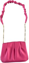 Sac bandoulière femme en cuir uni | Fuchsia