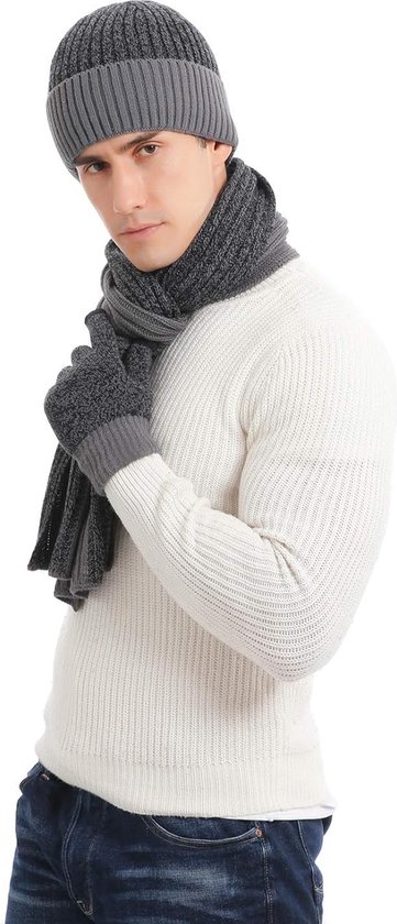 Ensemble bonnet, écharpe, gants pour homme et femme en polaire : :  Mode