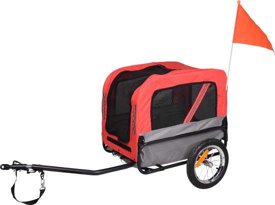 Flamingo - Hondenfietskar Doggy Liner Romero - Rood - 60x43x51cm