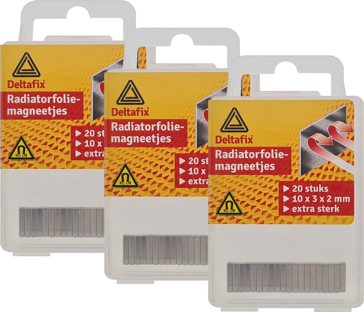 Deltafix Radiatorfolie magneten 60x - nikkel - hittebestendig - 10 x 3 x 2 mm