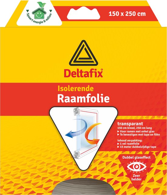 Deltafix Raam isolatiefolie - 4x - transparant - 150 x 250 cm