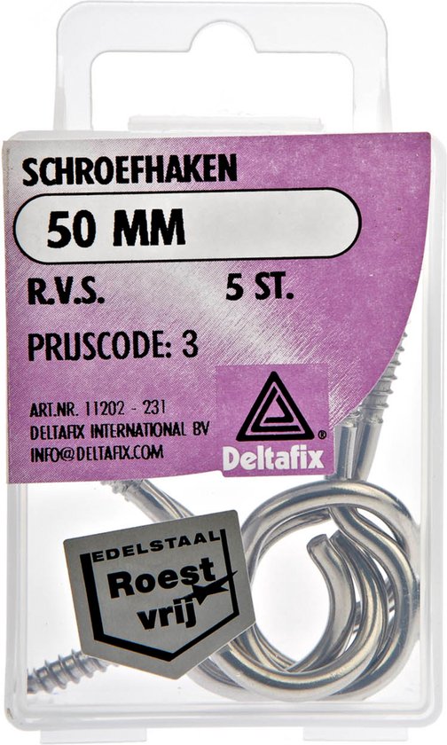 Deltafix Schroefogen - 10x - verzinkt metaal - 50 mm - ijzerwaren bevestigsmaterialen