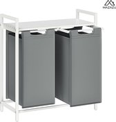 MIRA Home - Wasmand - 2 vakken - Wassorteerder - Laundry Basket - 2x46 Liter - 73x33x72