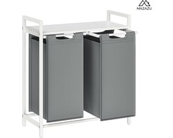 MIRA Home - Wasmand - 2 vakken - Wassorteerder - Laundry Basket - 2x46 Liter - 73x33x72
