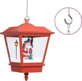 vidaXL - Kersthanglamp - met - LED-lamp - en - kerstman - 27x27x45 - cm - rood