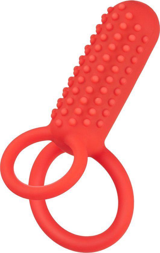 Silicone Rechargeable Vertical Dual Enhancer - Red