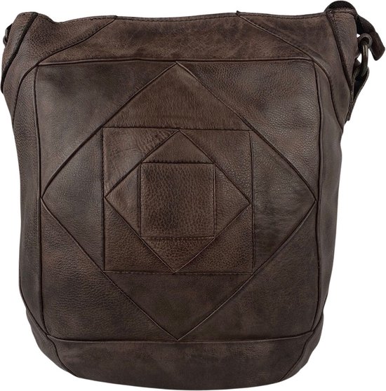 Schoudertas - Crossbody Tas Dames - Donkerbruin - Tassen Dames - Schoudertas Dames - Soepel Leer