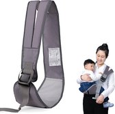 Babydrager, Draagbare Baby Draagriem met Verstelbare Comfortabele Schouderbanden, Babydrager voor Pasgeborenen vanaf de geboorte, Peuter tot 25 kg (Grijs)