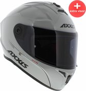 Axxis Draken S integraal helm solid glans grijs S + extra (donker) vizier in de doos!