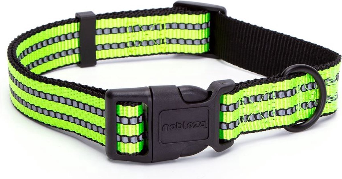 Nobleza Reflecterend klikhalsbandje - Verstelbaar 25 / 40 cm - Puppyhalsband - Veiligheidshalsband hond - Geel