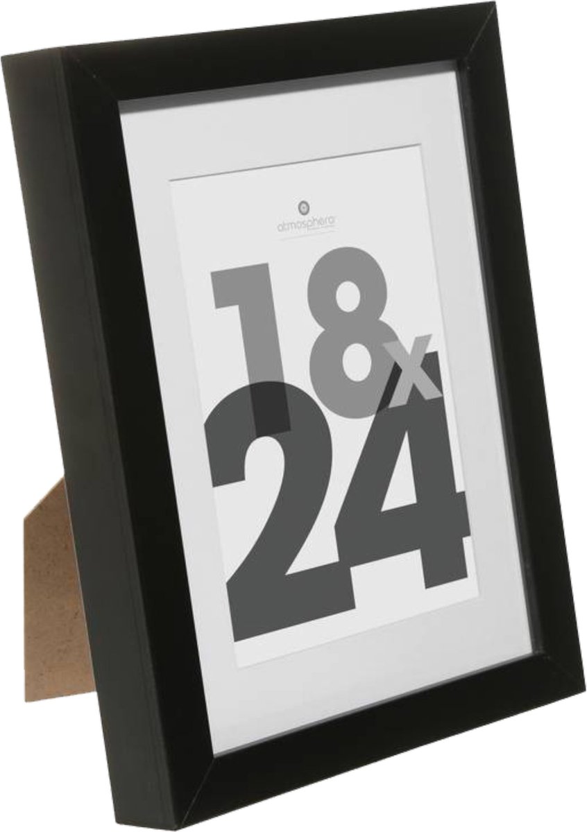 Atmosphera fotolijstje voor een foto van 18 x 24 cm - zwart - foto frame Eva - modern/strak ontwerp