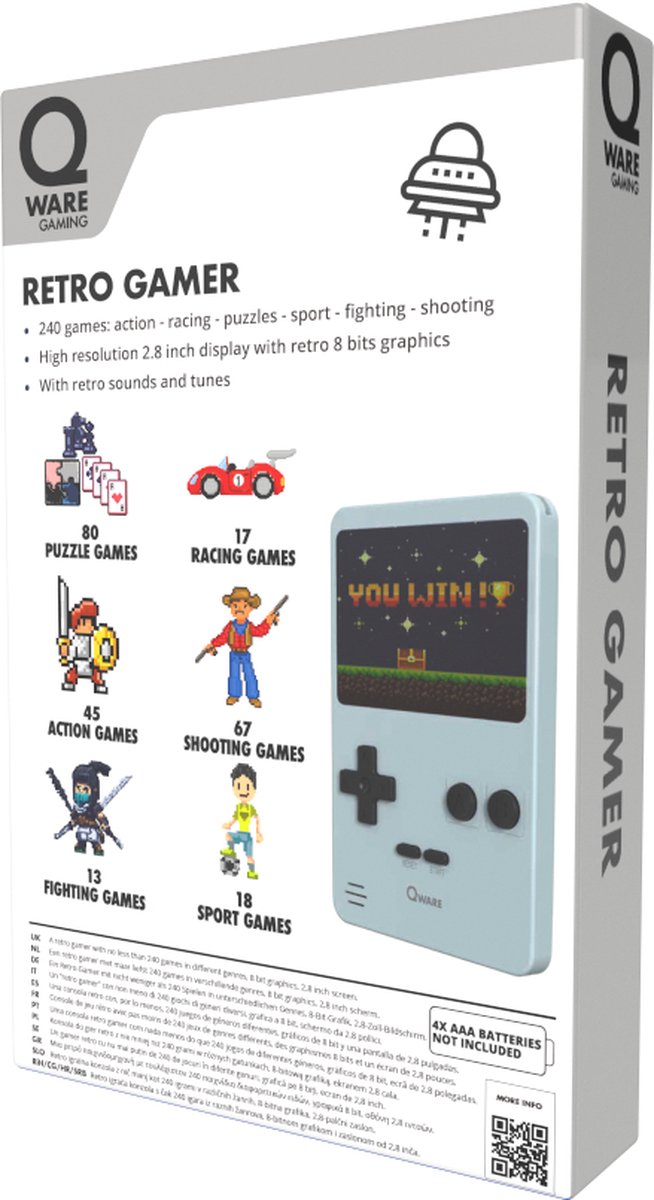 Qware - Retro Gamer - Console de jeux rétro - Console rétro - Mini