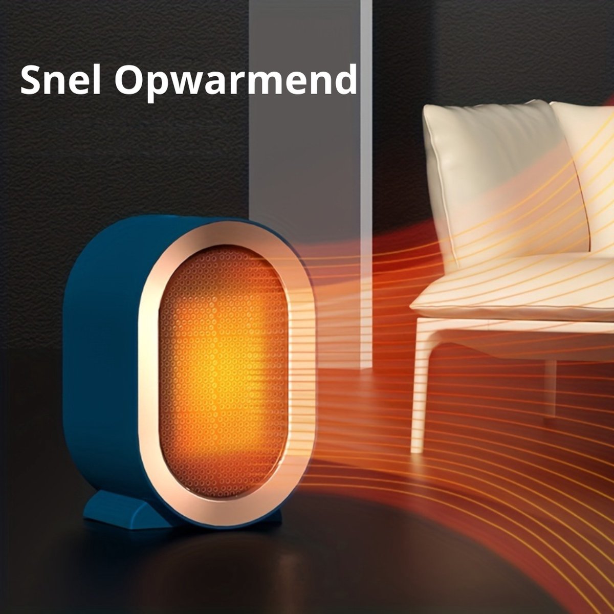 Elektrische Kachel - Haard - Heater - Mini Kachel - Infrarood Verwarmingspaneel - Wit – foto 4