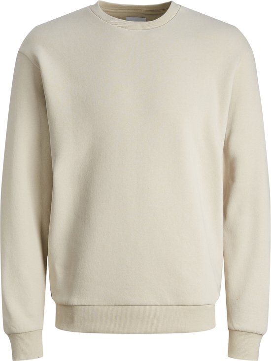 JACK & JONES Bradley sweat crew regular fit - sweat col rond homme en coton mélangé - beige - Taille : XL