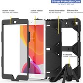 Peachy Survivor Kickstand stevig kunststof en siliconen hoes voor iPad 10.2 inch - zwart