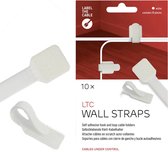 Attaches de câble Fermetures velcro LTC avec bande adhésive / blanc (10 pièces)