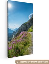 Canvas Schilderij Zwitserland - Alpen - Natuur - 40x80 cm - Wanddecoratie