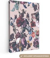 Peintures sur Toile - Fleurs - Motifs - Vintage - 120x180 cm - Décoration murale XXL