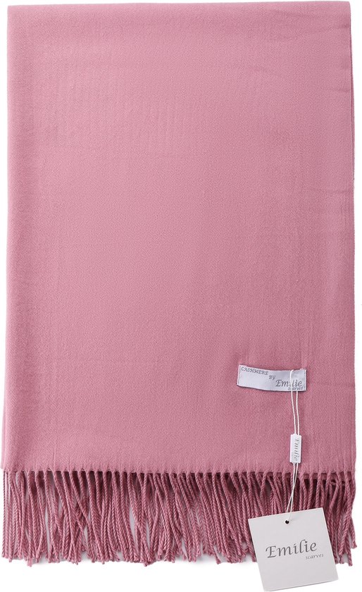 Emilie Scarves Pashmina sjaal Cashmere omslagdoek roze lavendel - 200*63CM