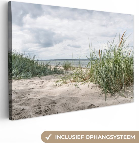 Foto: Canvas schilderij zand planten duitsland 120x80 cm wanddecoratie