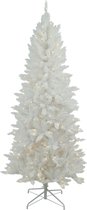 Funky White kunstkerstboom - 183 cm - wit - 300 ledlampjes - besneeuwd - metalen voet