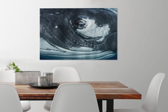 Toile de baleine à bosse gros plan 2cm 60x40 cm - Tirage photo sur toile (Décoration murale salon / chambre)