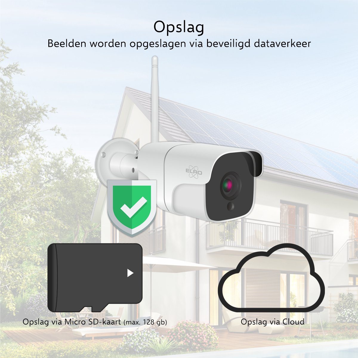 Afbeelding 2 van ELRO CO7000 Outdoor Wifi IP Beveiligingscamera met bewegingsmelder en nachtzicht – Full HD 1080P Bewakingscamera – IP66 Waterdicht
