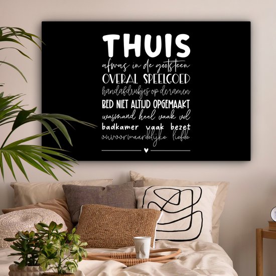 Peinture Sur Toile At Home - Proverbes - Coeur - 140x90 cm - Décoration murale