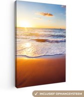 OneMillionCanvasses - Canvas - Schilderij - Strand - Zee - Zon - Horizon - Schilderijen op canvas - Foto op canvas - 40x60 cm - Woonkamer
