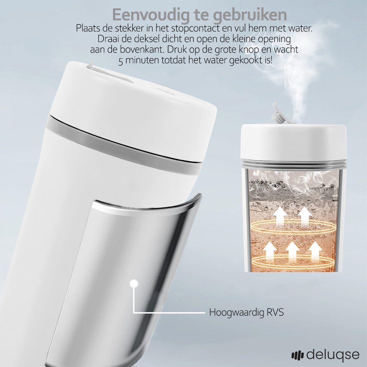 Doorstroomboiler voor auto, autokoker, elektrische waterbeker, elektrische autokoker voor auto, draagbare elektrische waterkoker Ris
