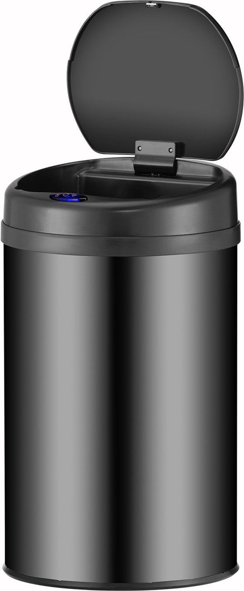 Automatische Prullenbak / Afvalemmer / Sensorprullenbak - 30 Liter - Zwart - Rond