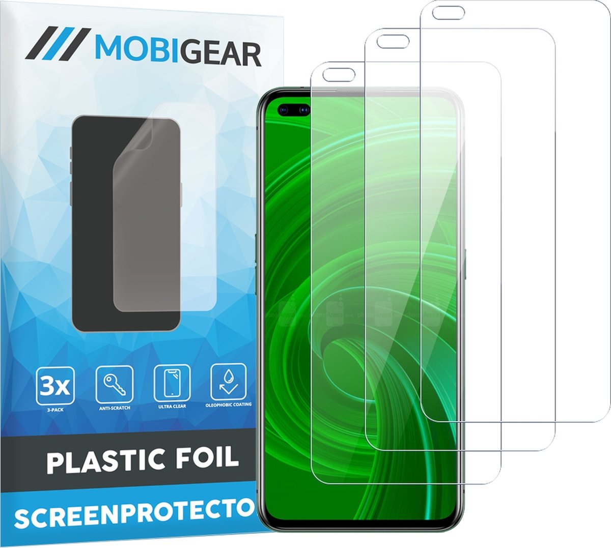 Mobigear Screenprotector geschikt voor Realme X50 | Mobigear Screenprotector Folie - Case Friendly (3-Pack)