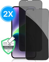 2x Privacy Screenprotector - Geschikt voor iPhone 14 -Screen Protector - Plakgarantie