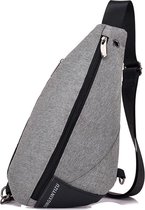 Sporty Crossbody Bag! Grijze schoudertas met sportief en simpel design. Gemaakt van sterk en gebruiksvriendelijk materiaal. Waterafstotend, Compact & Veilig, functioneel, stijlvol en comfortabel. Jouw Ideale Reisgenoot!