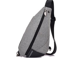 Sporty Crossbody Bag! Grijze schoudertas met sportief en simpel design. Gemaakt van sterk en gebruiksvriendelijk materiaal. Waterafstotend, Compact & Veilig, functioneel, stijlvol en comfortabel. Jouw Ideale Reisgenoot!