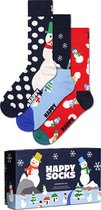 Happy Socks Dames Heren Sokken Sneeuwpop Giftbox Kerstsokken 3-Pack - Maat 41-46