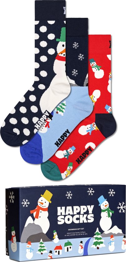 Happy Socks P000332 3-Pack Snowman Socks Gift Set - maat 41-46