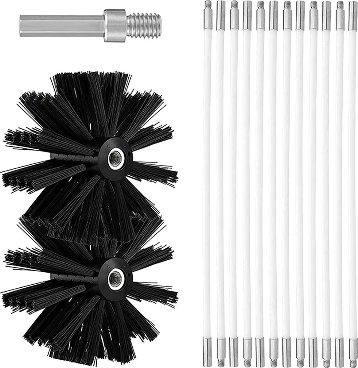 Goedkoopste Lexium Schoorsteenveegset - Schoorsteenreiniger - Schoorsteenborstel - Veegkit - Schoorsteen Veegset