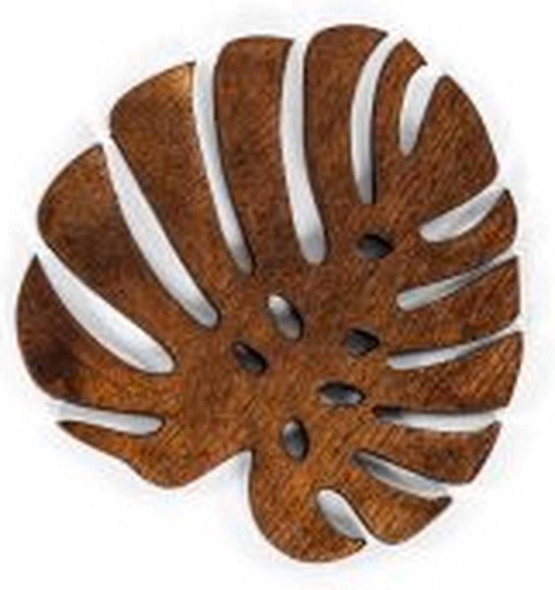 Glasonderzetter BIRCH Monstera, SET/4, 10x10cm, donker bruin