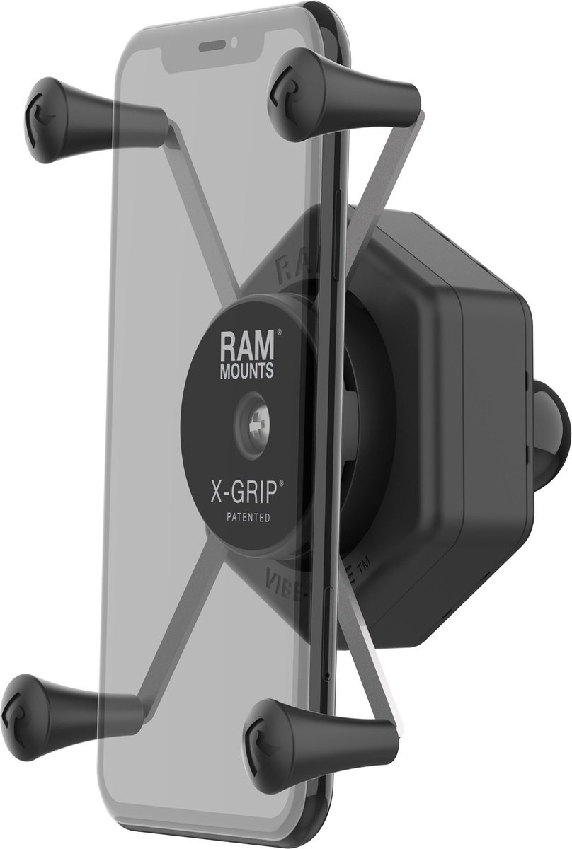 X-Grip® Grote Telefoonhouder met Bal & Vibe-Safe™ Adapter-Keuze montage