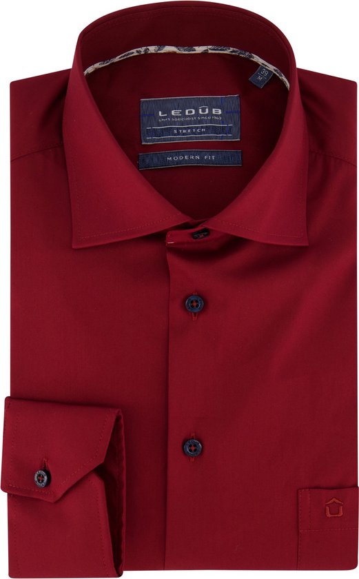 Ledub business overhemd rood