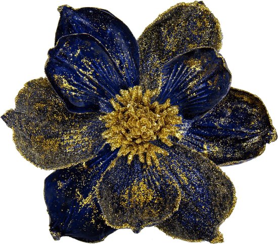 Kerstdecoratie, 30 stuks, kerstbloemen, glitter, kunstkerstbloemen, decoratie, kunstbloemen met 30 clips voor kerstdecoratie, kerstboom (goud