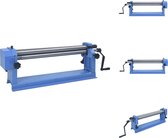 vidaXL Rolbuigmachine - Blauw en zilver - 109 x 30 x 29 cm - Max - buigbreedte 640 mm - 38 mm roller - Max - plaatdikte 1.2 mm - Staal - Pijpsnijder