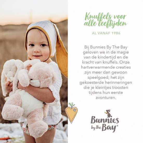 Bunnies By The Bay Rammelaar Konijn - Knuffel - Geborduurde details - 15 cm - Grijs van Bunnies By The Bay — afbeelding 2