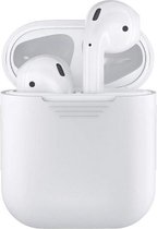 Let op type!! Draadloze koptelefoon schokbestendige siliconen beschermhoes voor Apple AirPods 1/2 wit
