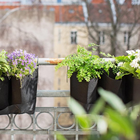 Vilten Bloempot voor Binnen en Buiten, Kleur: Zwart, 20L